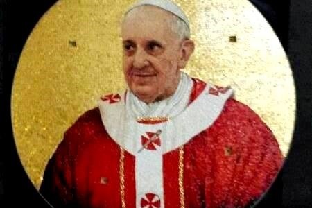 Mosaico do retrato do Papa Francesco em Roma