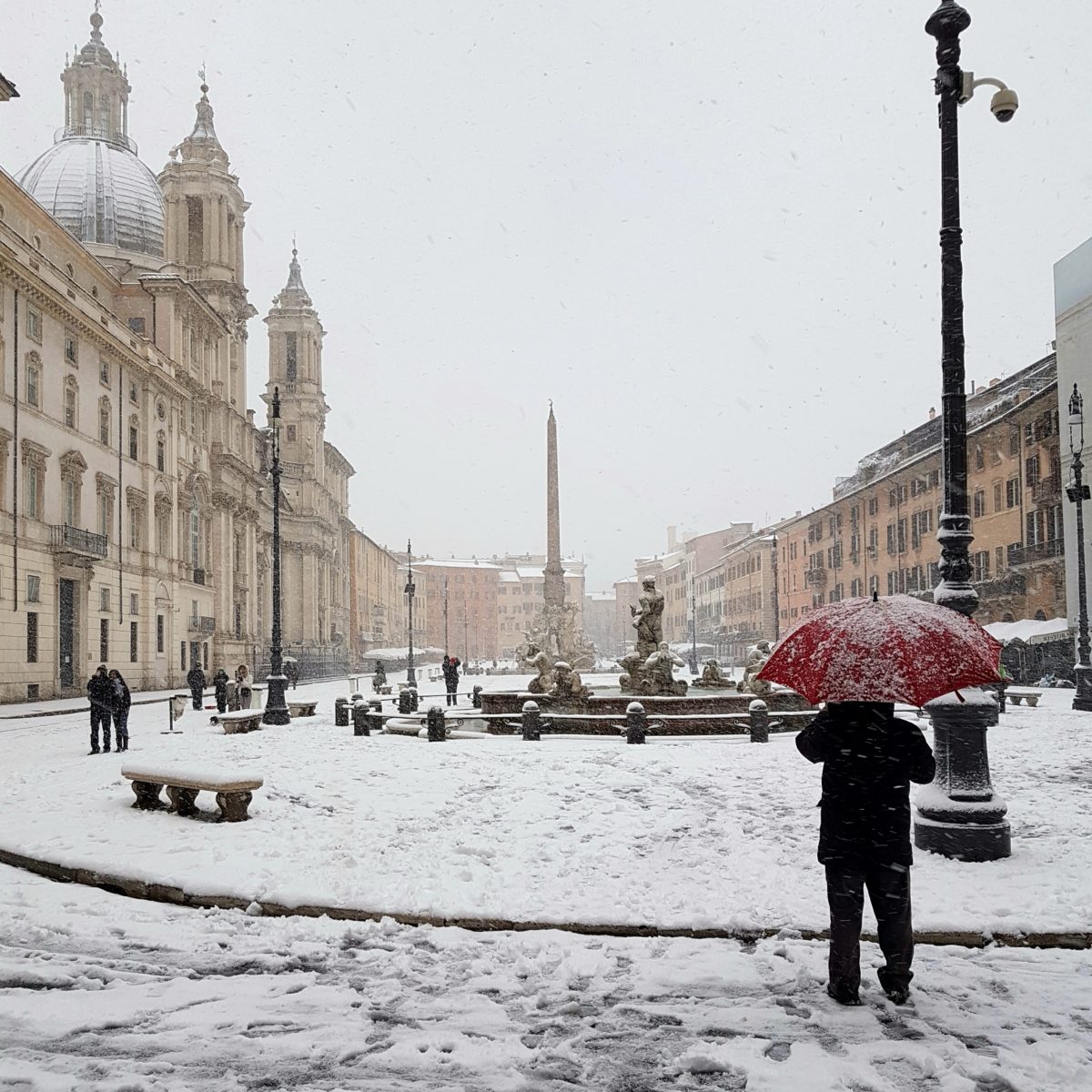 Mala e compras de inverno em Roma - Neve 